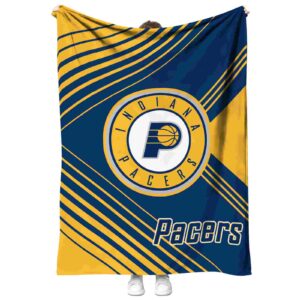 indiana pacers diagonal stripes blue blanket best selling