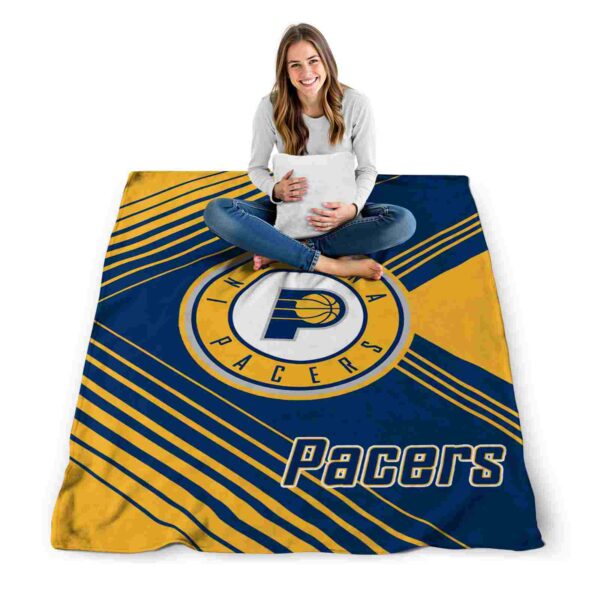 indiana pacers diagonal stripes blue blanket high quality