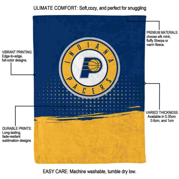 indiana pacers gradient dots blue blanket new arrival