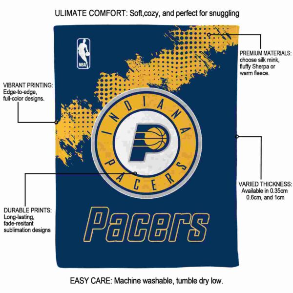 indiana pacers grunge texture blue blanket new arrival