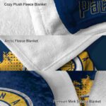 indiana pacers grunge texture blue blanket premium grade