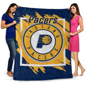 indiana pacers splatter effect blue blanket fashion forward