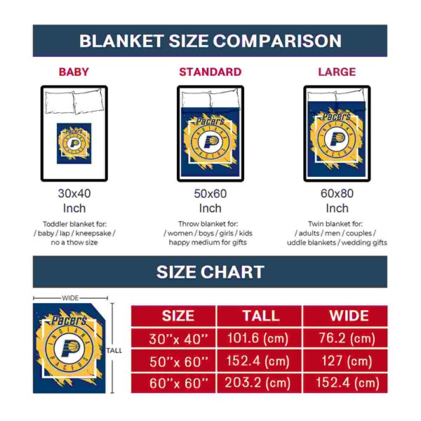 indiana pacers splatter effect blue blanket trendy