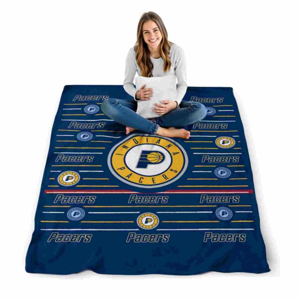 indiana pacers striped pattern blue blanket high quality