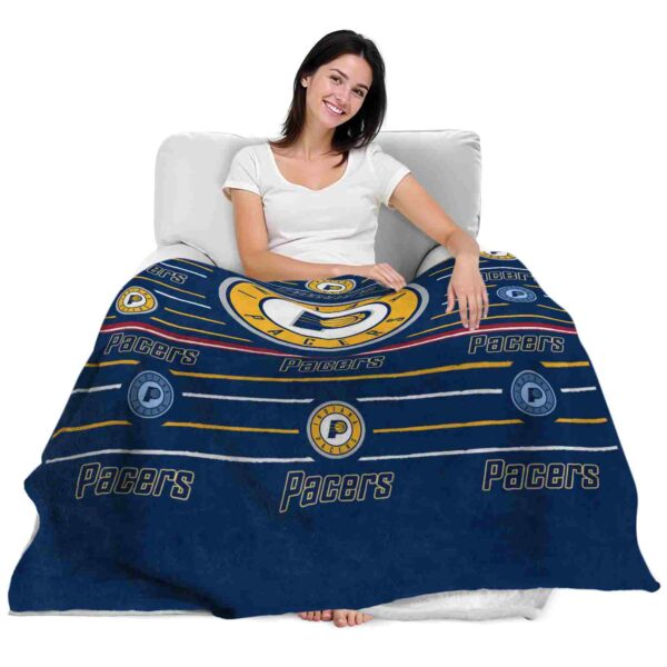 indiana pacers striped pattern blue blanket latest model