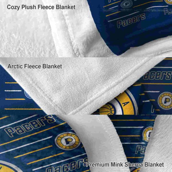 indiana pacers striped pattern blue blanket premium grade