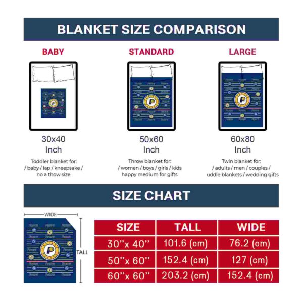 indiana pacers striped pattern blue blanket trendy