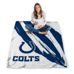 indianapolis colts brushstrokes blue white blanket high quality