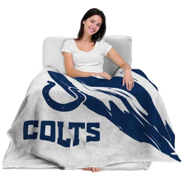 indianapolis colts brushstrokes blue white blanket latest model