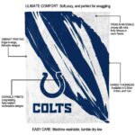 indianapolis colts brushstrokes blue white blanket new arrival