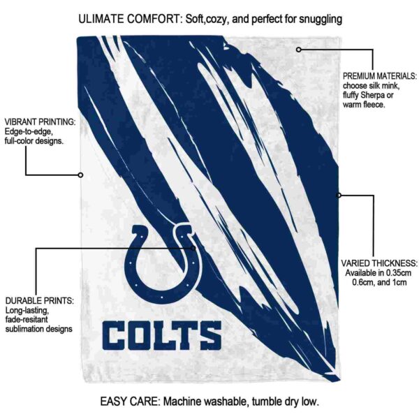 indianapolis colts brushstrokes blue white blanket new arrival