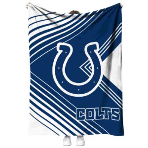 indianapolis colts diagonal stripes blue blanket best selling