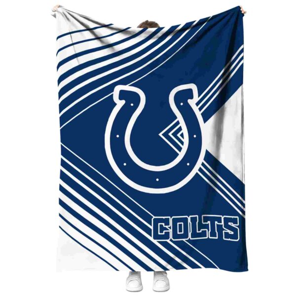 indianapolis colts diagonal stripes blue blanket best selling
