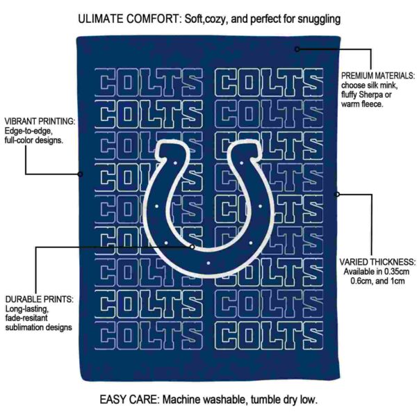 indianapolis colts fan pride blue blanket new arrival