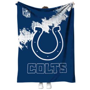 indianapolis colts grunge texture blue blanket best selling