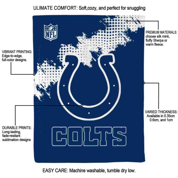 indianapolis colts grunge texture blue blanket new arrival