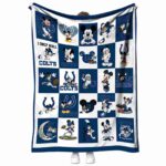 indianapolis colts mickey minnie blue white blanket best selling