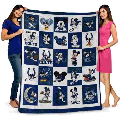 indianapolis colts mickey minnie blue white blanket fashion forward