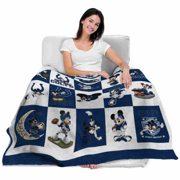 indianapolis colts mickey minnie blue white blanket latest model