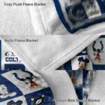 indianapolis colts mickey minnie blue white blanket premium grade
