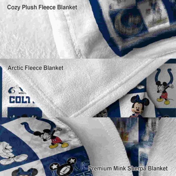 indianapolis colts mickey minnie blue white blanket premium grade
