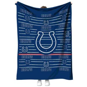 indianapolis colts striped pattern blue blanket best selling