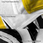 iowa hawkeyes brushstrokes black white blanket best selling