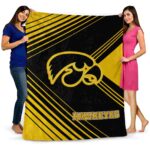 iowa hawkeyes diagonal stripes black blanket best selling
