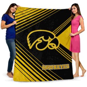 iowa hawkeyes diagonal stripes black blanket fashion forward