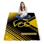 iowa hawkeyes diagonal stripes black blanket best selling