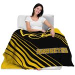 iowa hawkeyes diagonal stripes black blanket best selling