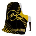 iowa hawkeyes diagonal stripes black blanket best selling