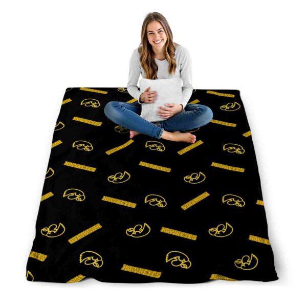 iowa hawkeyes diehard fans black blanket high quality