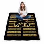 iowa hawkeyes fan pride black blanket high quality