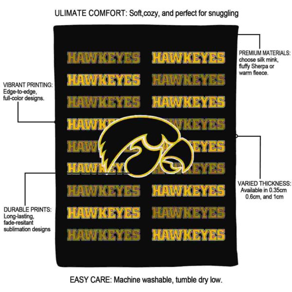 iowa hawkeyes fan pride black blanket new arrival