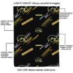 iowa hawkeyes fan spirit black blanket best selling