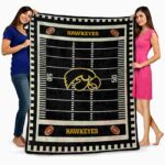 iowa hawkeyes football field black blanket best selling