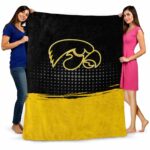 iowa hawkeyes gradient dots black blanket best selling