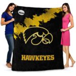 iowa hawkeyes grunge texture black blanket best selling