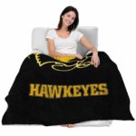 iowa hawkeyes grunge texture black blanket best selling