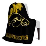 iowa hawkeyes grunge texture black blanket best selling