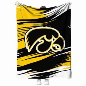 iowa hawkeyes paint streaks black white blanket best selling