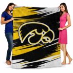 iowa hawkeyes paint streaks black white blanket best selling