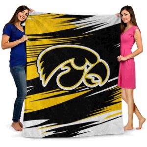 iowa hawkeyes paint streaks black white blanket fashion forward