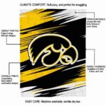 iowa hawkeyes paint streaks black white blanket best selling