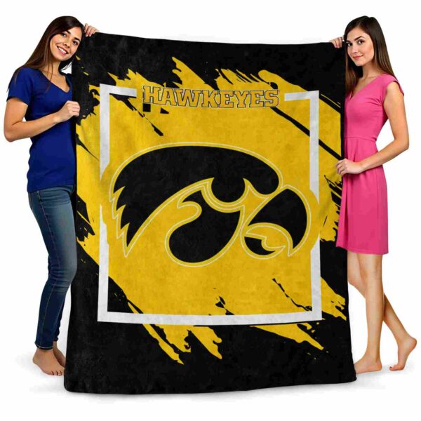 iowa hawkeyes splatter effect black blanket fashion forward