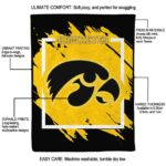 iowa hawkeyes splatter effect black blanket new arrival