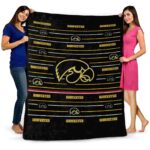 iowa hawkeyes striped pattern black blanket best selling