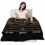 iowa hawkeyes striped pattern black blanket best selling