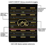 iowa hawkeyes striped pattern black blanket best selling